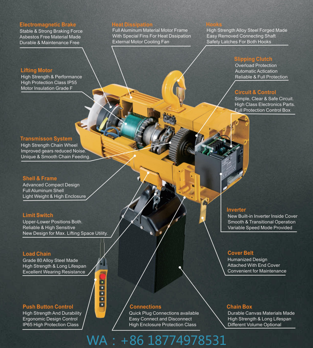 Electric Chain Hoist - 1 Ton 2Ton 3Ton 5 Ton