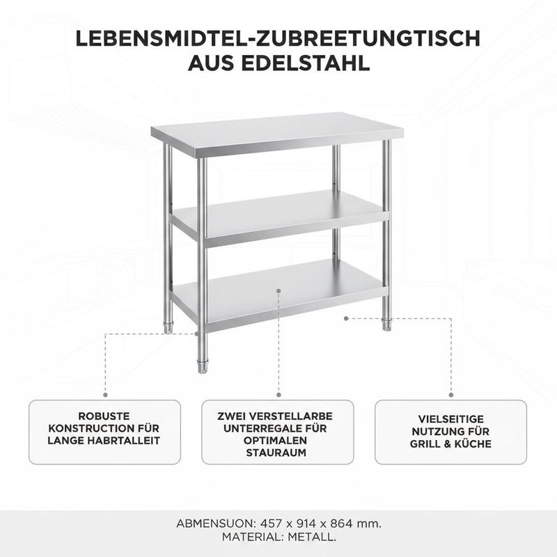 Metal Workstation 18 X 36 X 34 - Heavy Equipment In Kitchen review and price